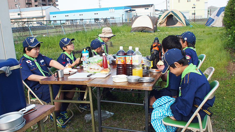 春キャンプカブスカウト山賀キャンプ場