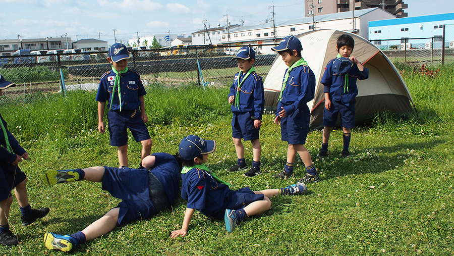 春キャンプカブスカウト山賀キャンプ場