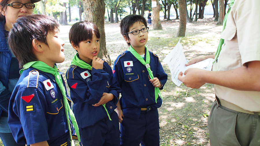 春キャンプカブスカウト久宝寺公園関所ハイク