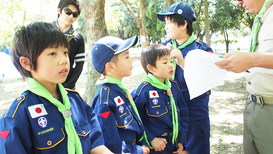 春キャンプカブスカウト久宝寺公園関所ハイク