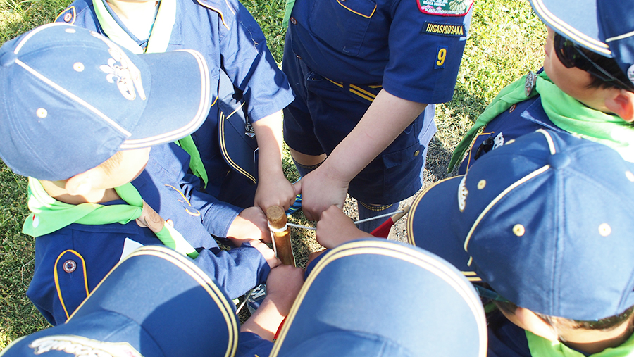 春キャンプカブスカウト山賀キャンプ場