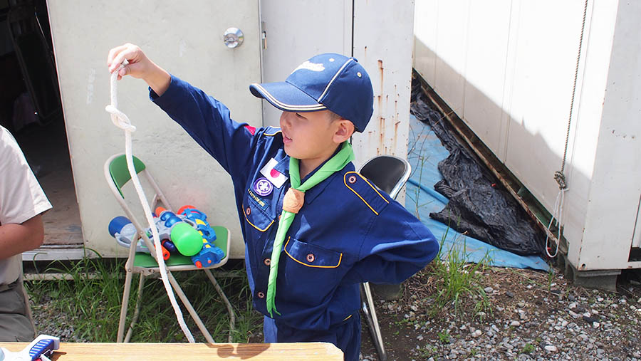 組集会　ロープ結び